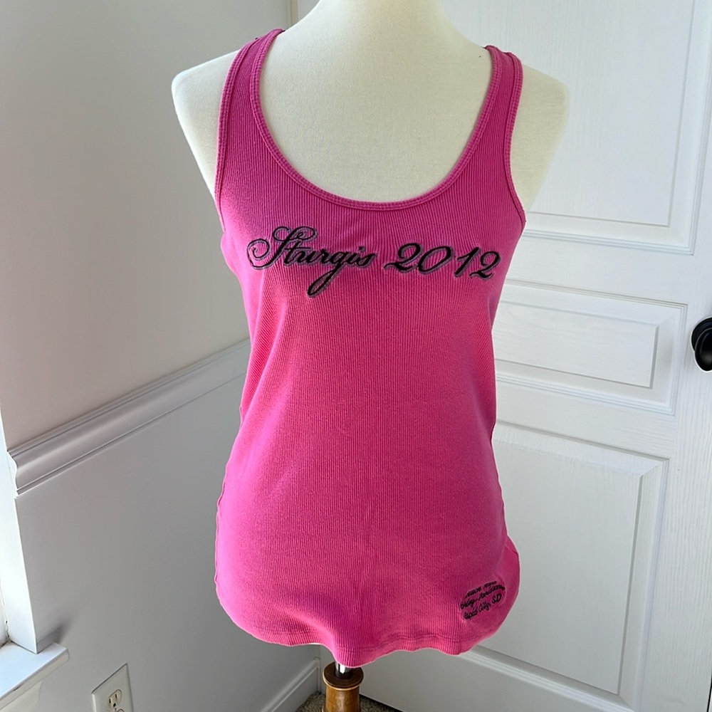 Sturgis Harley Davidson Racerback Tank Top with Lace Detail